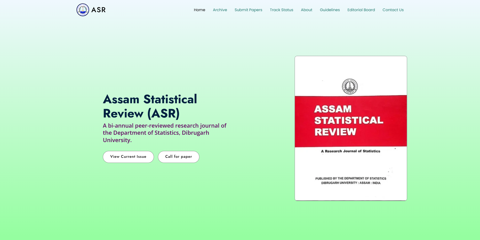 Assam Statistical Review (ASR)